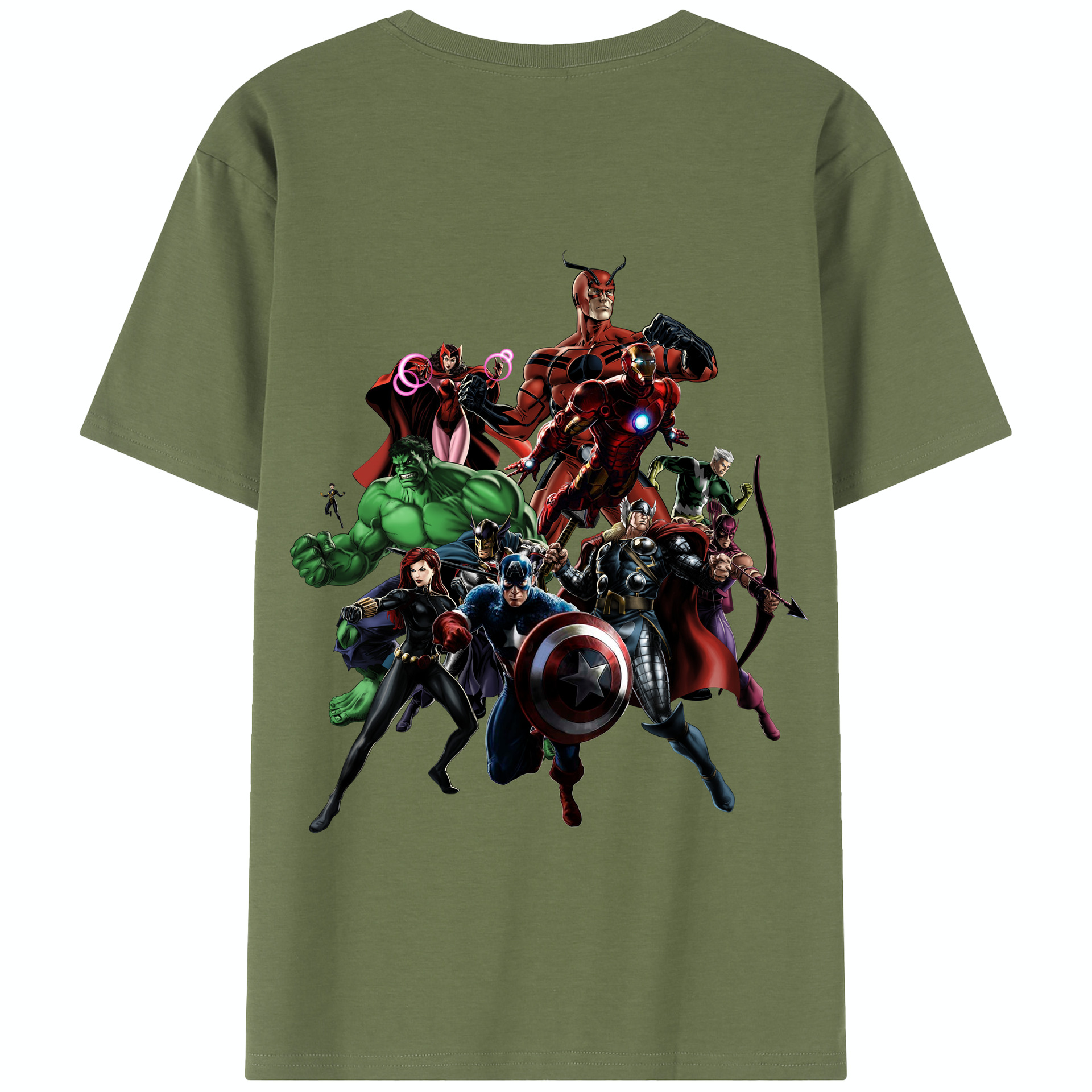 （画像用） アベンジャーズ The Avengers 綿100％半袖Tシャツ（背面プリント）